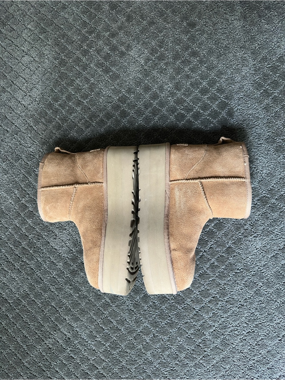 UGG Chestnut Suede Platform Ankle Booties